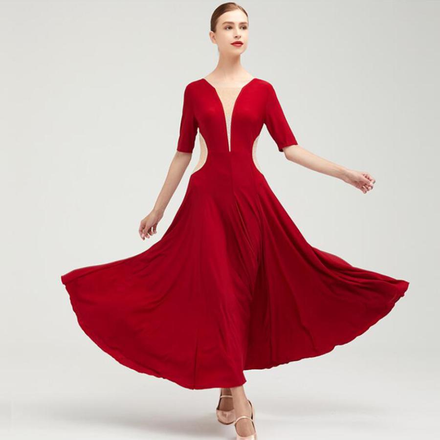 社交ダンス衣装 ワンピース モダンダンス ワルツ専用ドレス レッスン着 ルンバ サンバ 練習競技着デモ用 スタンダード発表会用演出服 21md66 Netfirststore 通販 Yahoo ショッピング