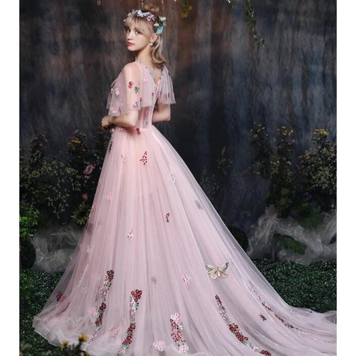 海外輸入 花仙子 ロングドレス 演奏会 カラードレス ウエディングドレスプリンセスライン カラードレス 結婚式 プリンセスライン ショッキングピンク 姫系 二次会 高知インター店 Www Technet 21 Org