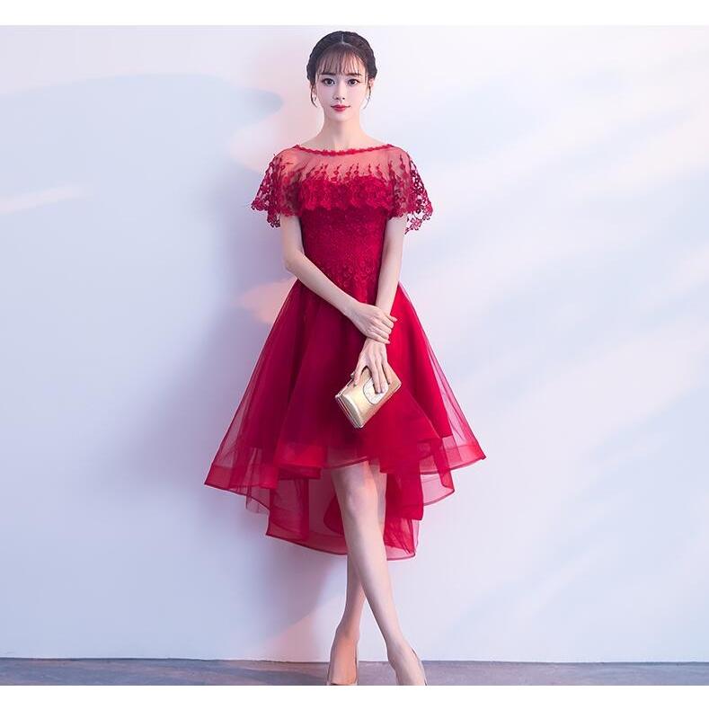 前短後長 カラードレス ミニ パーティードレス コンサート ワンピース 花嫁ウェディングドレス結婚式 披露宴 二次会 演奏会 公演礼装 写真撮影衣 Dklf13 Netfirststore 通販 Yahoo ショッピング