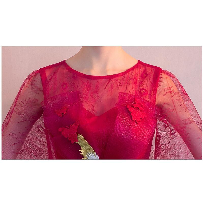 カラードレス ミニ パーティードレス コンサート ワンピース 花嫁ウェディングドレス結婚式 披露宴 二次会 演奏会 公演礼装 写真撮影衣 ウエディングドレス ドレス ブライダル カラー レッド