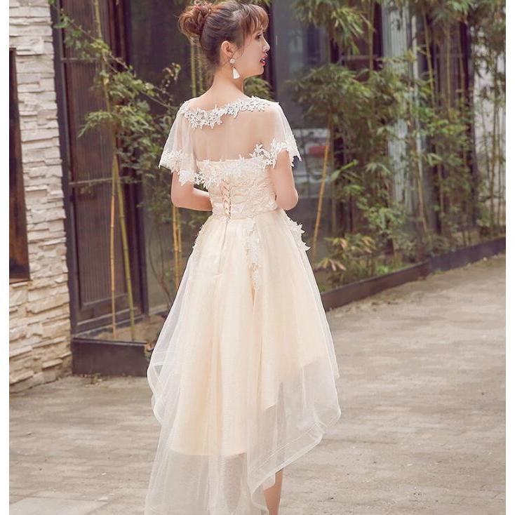 前短後長 ウエディングドレス 結婚式 2次会 花嫁 二次会ドレス エンパイア フォーマルドレス ショートドレス ミニドレス ウェディングドレス 格安 Dklf38 Netfirststore 通販 Yahoo ショッピング