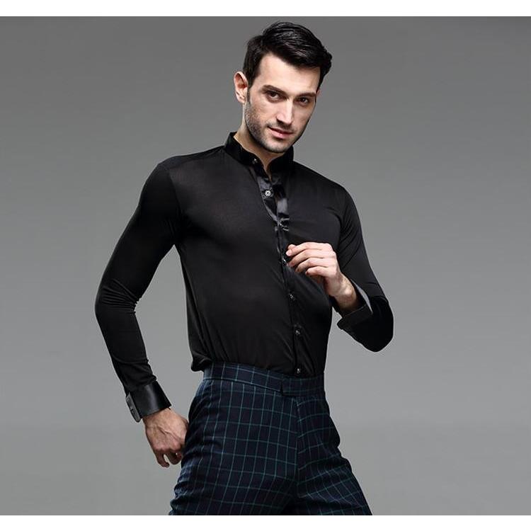 男性社交ダンス衣装 6colors 競技用 ラテンダンスシャツ メンズラテンシャツ 男性用 ダンス衣装 ダンスウェア 練習着 ラテン 93 Off