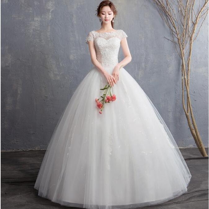 ウェディングドレス 結婚式 花嫁 二次会 パーティードレス プリンセスライン ウエディングドレス 豪華 ブライダル オブショルダー 白 ホワイト バックレス Tmyd03 Netfirststore 通販 Yahoo ショッピング