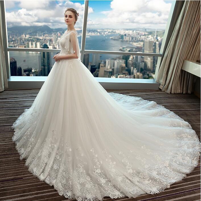 ロングトレーン ウェディングドレス 高級ウエディングドレス格安 激安お花嫁ドレス結婚式 二次会 パーディ 大きいサイズ 結婚式花嫁 Twhs06 Netfirststore 通販 Yahoo ショッピング