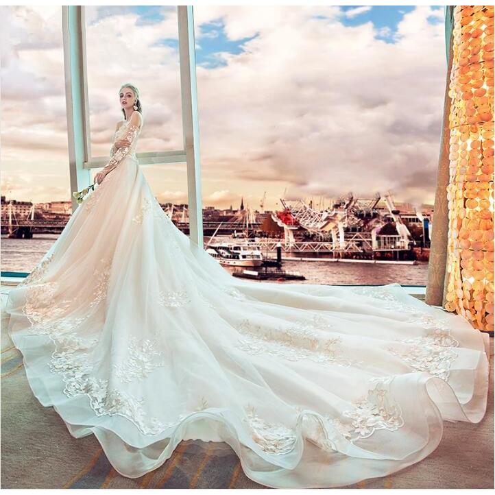 ロングトレーン ウェディングドレス 高級ウエディングドレス格安 激安お花嫁ドレス結婚式 二次会 パーディ 花嫁 Twhs71 Netfirststore 通販 Yahoo ショッピング