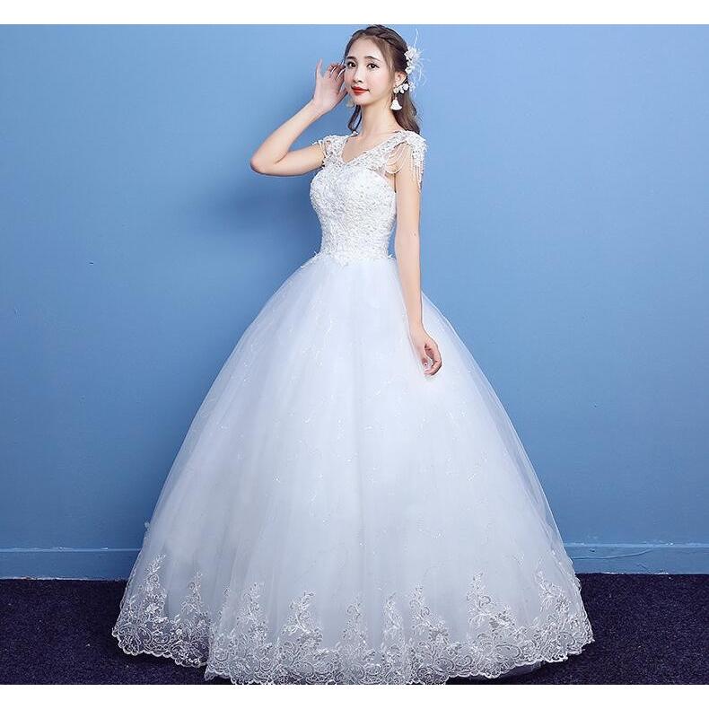 新作綺麗 ウェディングドレス レース シンプル 花嫁 結婚式ブライダル 披露宴 二次会 エンパイア プリンセスライン ドレス Wedding Dress Xhs103 Netfirststore 通販 Yahoo ショッピング