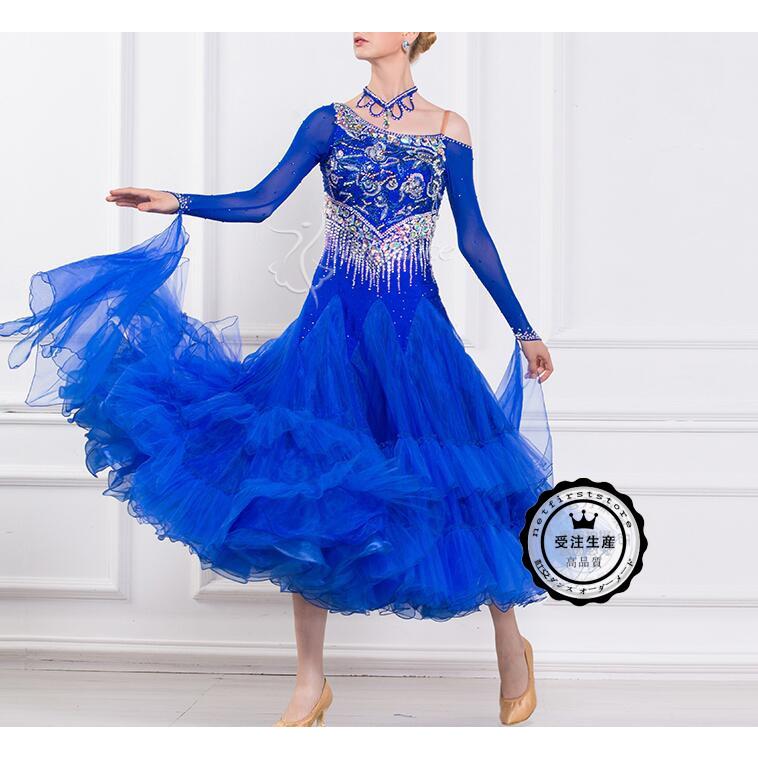 海外輸入 社交ダンス衣装 ワンピース モダンダンス ワルツ専用ドレス レッスン着 ルンバ サンバ 練習競技着デモ用 スタンダード発表会用演出服 日本製 Allotment Dasanit Org