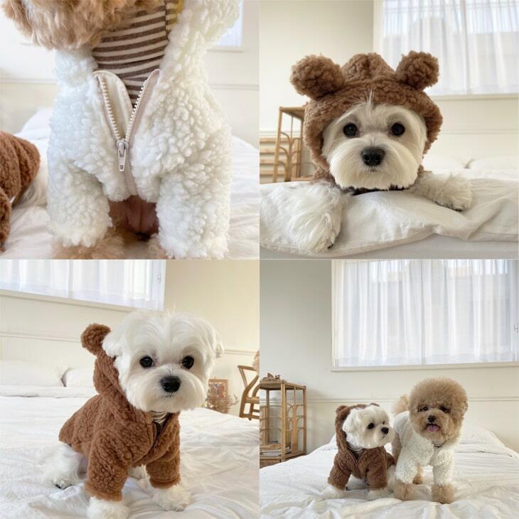 【新作】犬 服 超可愛い! 小型犬 ペットウェア お散歩 もこもこ 秋冬 服 ベスト ドッグウェア 抜け毛防止 ペット服 犬服 猫服 犬用 ペット用品【a108】 |  | 01