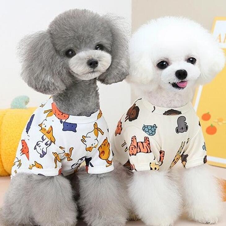 【最終値下げ】冬 犬 服 カラフル アニマル ねこちゃん 小型犬服 ペット服 ドッグウェア Tシャツ おしゃれカットソー ペットウェア 犬 服 猫服 メール便【a130】 |  | 02