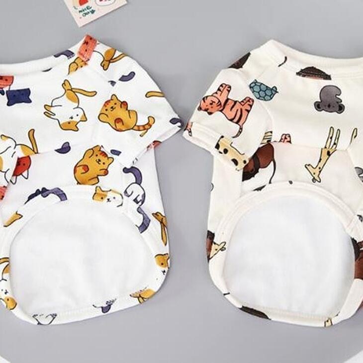 【最終値下げ】冬 犬 服 カラフル アニマル ねこちゃん 小型犬服 ペット服 ドッグウェア Tシャツ おしゃれカットソー ペットウェア 犬 服 猫服 メール便【a130】 |  | 05