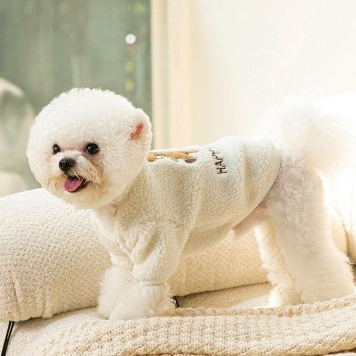 犬 服 くまちゃん柄 もこもこ 小型犬 ペットウェア お散歩 カットソー トップス ドッグウェア 抜け毛防止 ペット用品 Tシャツ メール便OK |  | 04