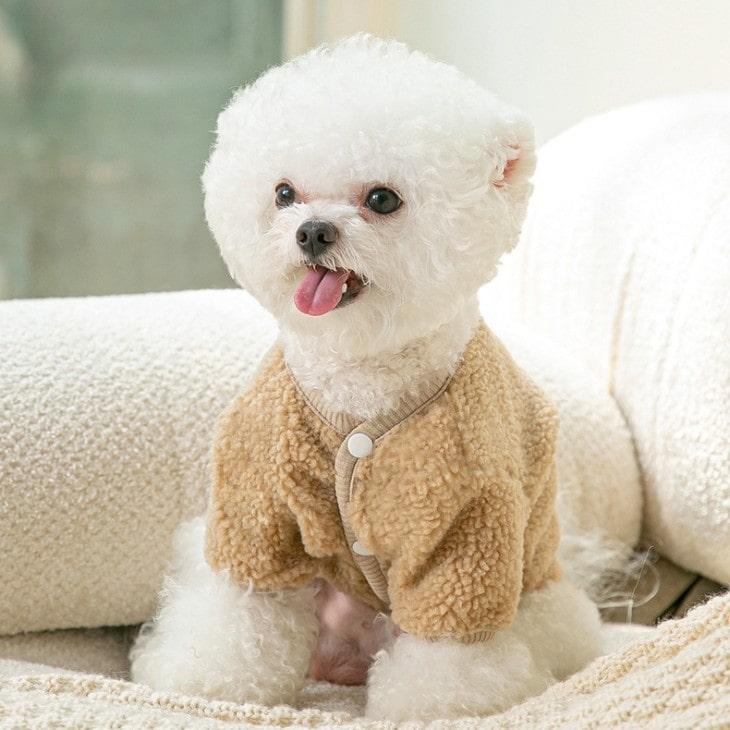 犬 服 くまちゃん柄 もこもこ 小型犬 ペットウェア お散歩 カットソー トップス ドッグウェア 抜け毛防止 ペット用品 Tシャツ メール便OK |  | 06