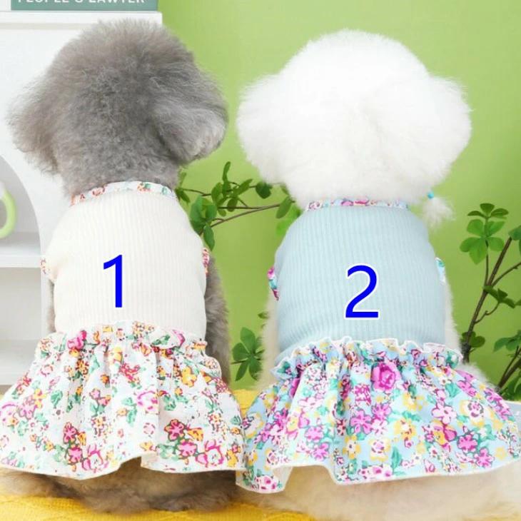 かわいい新作 犬 猫 服 花柄 小型犬用 切り替えワンピース カラフル 女の子向け フリル付き ペット服 お出かけ・お散歩用【a213】【送料無料】 |  | 08