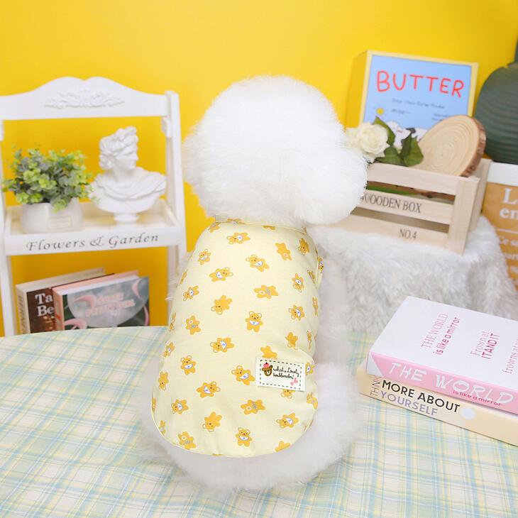 かわいい犬服 オールシーズン 秋服 カラフルTシャツ くま柄の小型犬用ドッグウェア シンプルで爽やか お出かけ・お散歩用重ね着インナー【a218】【送料無料】 |  | 08