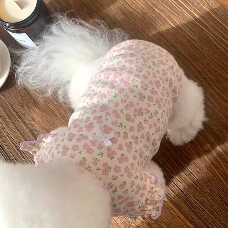 【最終値下げ】冬 犬服 新作 かわいい 小花柄 フリル 女の子 幼犬用 超可愛い ペット服 小型犬服 おしゃれ 毛抜け防止 夏用 メール便OK【a273】【送料無料】 |  | 08