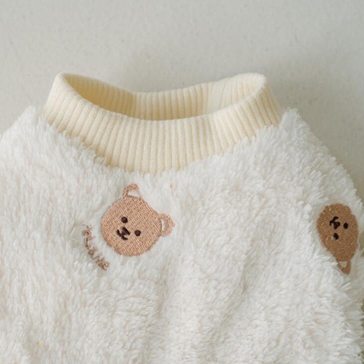 冬 かわいい フリース くまちゃん トップス ふわふわ 犬 猫 服 ドックウエア キャットウエア あったか 可愛い 防寒 Tシャツ ※リボンはつきません メール便OK |  | 03