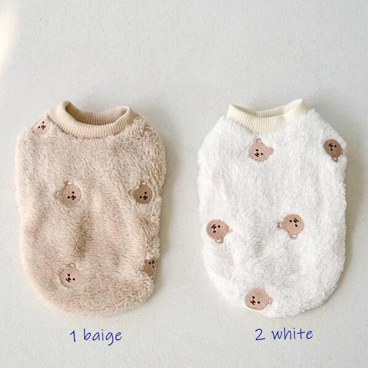 冬 かわいい フリース くまちゃん トップス ふわふわ 犬 猫 服 ドックウエア キャットウエア あったか 可愛い 防寒 Tシャツ ※リボンはつきません メール便OK |  | 05