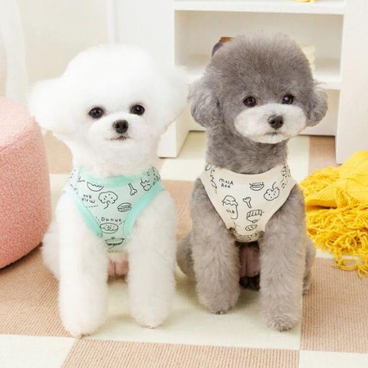 【値下げ】犬 服 ドッグウェア タンクトップ 春新作 スイーツ柄 パステルカラー Dカン付き ノースリーブ 猫服【a371】 |  | 03