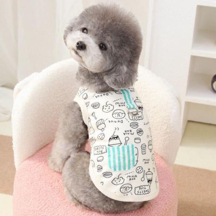 【値下げ】犬 服 ドッグウェア タンクトップ 春新作 スイーツ柄 パステルカラー Dカン付き ノースリーブ 猫服【a371】 |  | 05