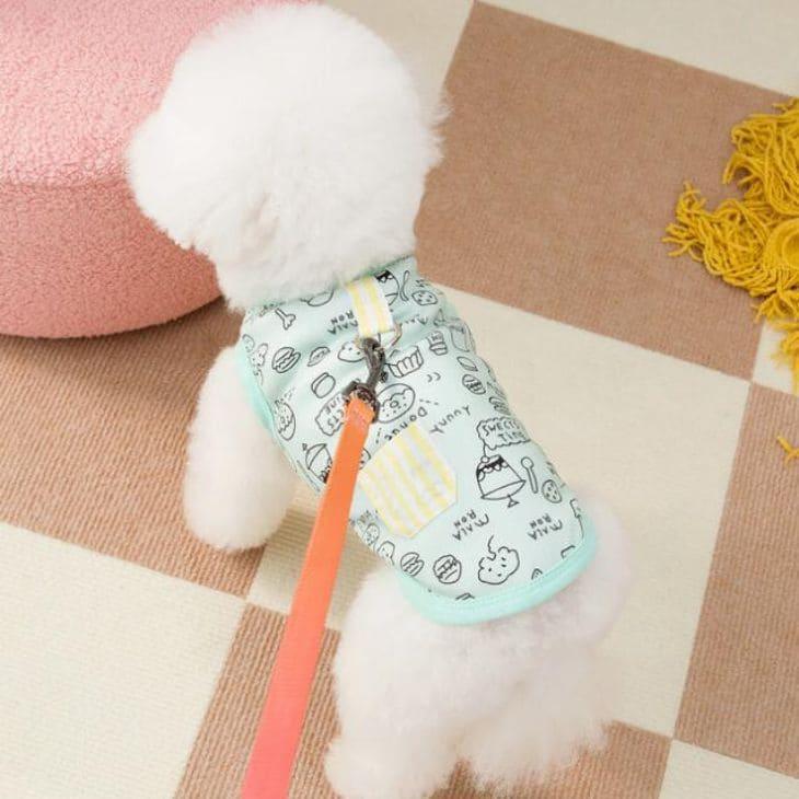 【値下げ】犬 服 ドッグウェア タンクトップ 春新作 スイーツ柄 パステルカラー Dカン付き ノースリーブ 猫服【a371】 |  | 06