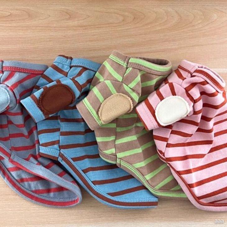 新作 超可愛い 秋服 犬服 小型犬用 カットソー 半袖 ボーダー カラフル プチプラ おしゃれ シンプル Tシャツ かわいい 春シャツ 春トップス【a383】【送料無料】 | 