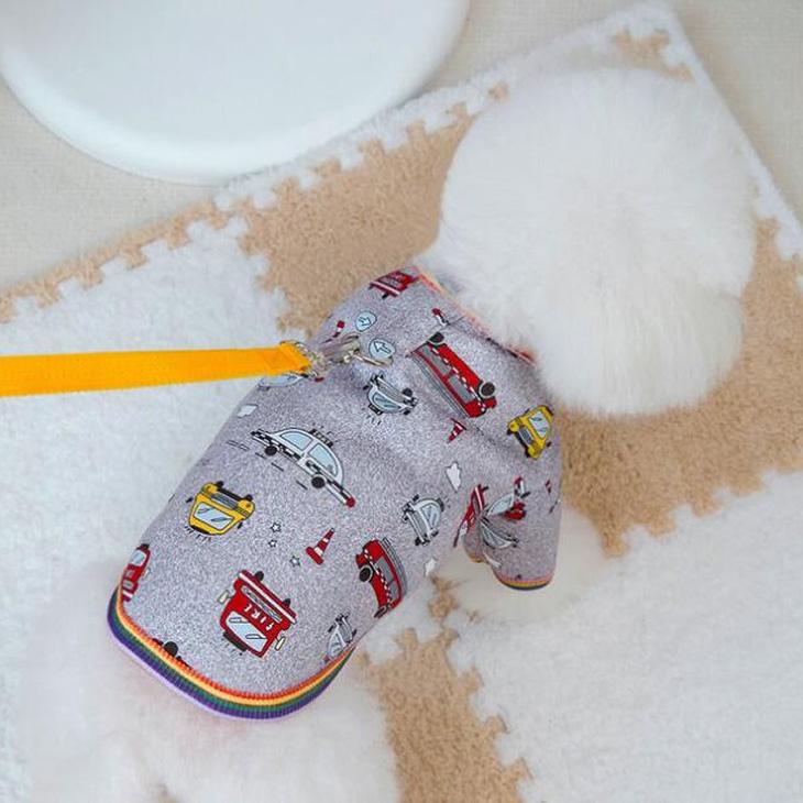 【最終値下げ】冬 犬 服 超可愛い ペット服 車柄 男の子用 ユニセックス 半袖 毛抜け防止 おしゃれ 室内着 お出かけ用 Dカン付き【a404】【送料無料】 |  | 07