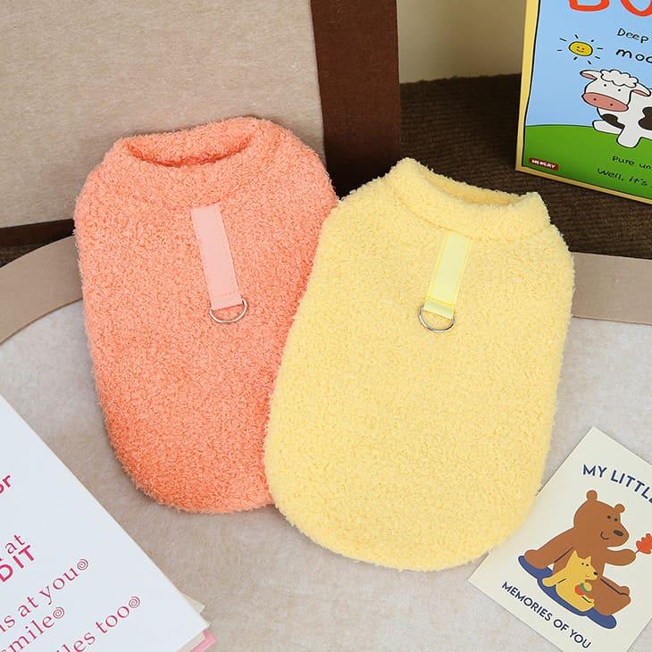 超可愛い! 冬 犬 服 かわいい 犬服 カラフル くすみカラー Dカン付き ノースリーブ ベスト ふわふわ もこもこ あったか 秋冬 防寒 ペットウエア【a415】 |  | 04