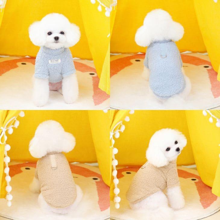 超可愛い! 冬 犬 服 かわいい 犬服 カラフル くすみカラー Dカン付き ノースリーブ ベスト ふわふわ もこもこ あったか 秋冬 防寒 ペットウエア【a415】 |  | 07