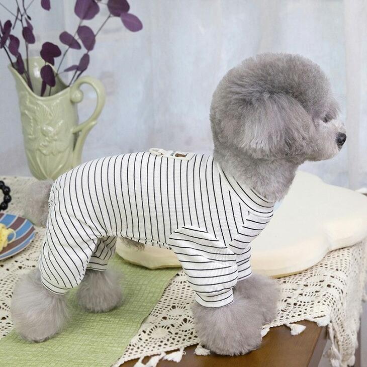 犬服 犬猫用 秋冬 小型犬 ドッグウェア ボーダー 涼しい 抜け毛防止 くまちゃん ユニセックス シンプル リラックス お散歩 ペット服【a431】 |  | 04