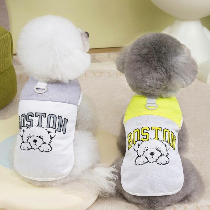 犬服 秋用 小型犬 タンクトップ ドッグウェア 袖なし メッシュ くまちゃん 涼しい カットソー 男の子 女の子 シンプル シャツ パピー【a435】 |  | 06