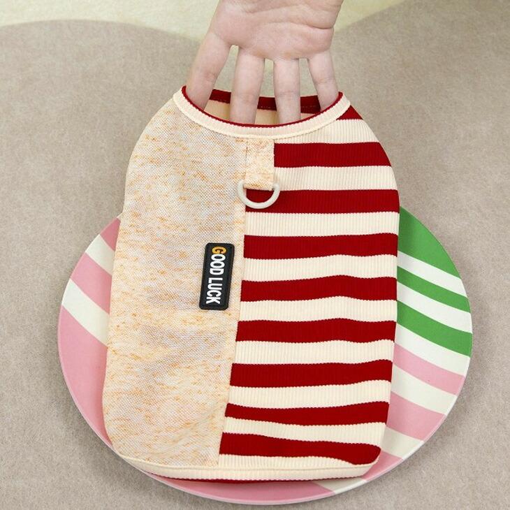 NEW! 超!可愛い 春夏 犬服 猫服 小型犬用 袖なし タンクトップ ボーダー Dカン おしゃれ 春シャツ【a440】 |  | 03
