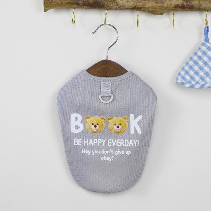 NEW! 超!可愛い 春夏 犬服 猫服 小型犬用 袖なし タンクトップ ワッフル くまちゃん 春シャツ おしゃれ【a441】 |  | 02