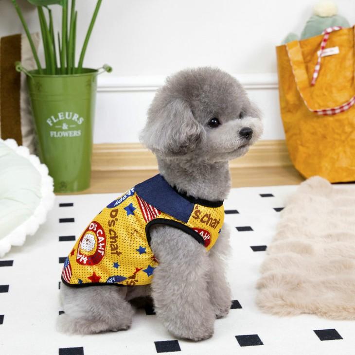 【小型犬】NEW! 超!可愛い 春夏 犬服 猫服 小型犬用 袖なし タンクトップ 男の子 女の子 メッシュ アメリカン 春トップス おしゃれ【a449】 |  | 03