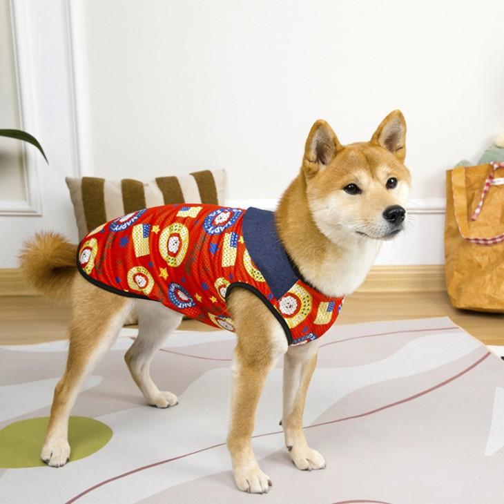 犬服 秋用 中型犬 大型犬 タンクトップ ドッグウェア メッシュ 星条旗風 涼しい 抜け毛防止 通気性 ビッグサイズ アメリカン 暑さ対策【a450】 |  | 02