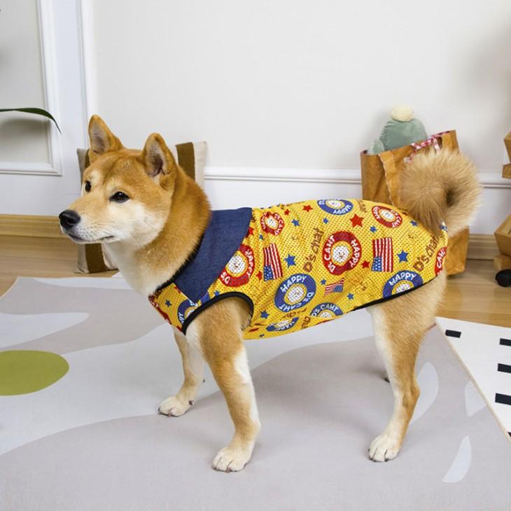犬服 秋用 中型犬 大型犬 タンクトップ ドッグウェア メッシュ 星条旗風 涼しい 抜け毛防止 通気性 ビッグサイズ アメリカン 暑さ対策【a450】 |  | 04