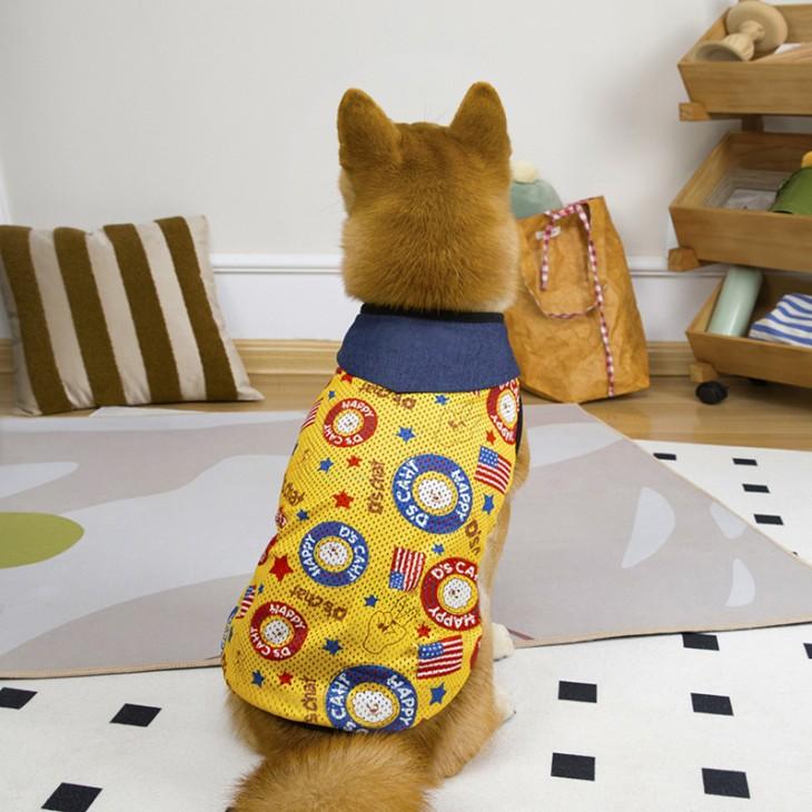 犬服 秋用 中型犬 大型犬 タンクトップ ドッグウェア メッシュ 星条旗風 涼しい 抜け毛防止 通気性 ビッグサイズ アメリカン 暑さ対策【a450】 |  | 05