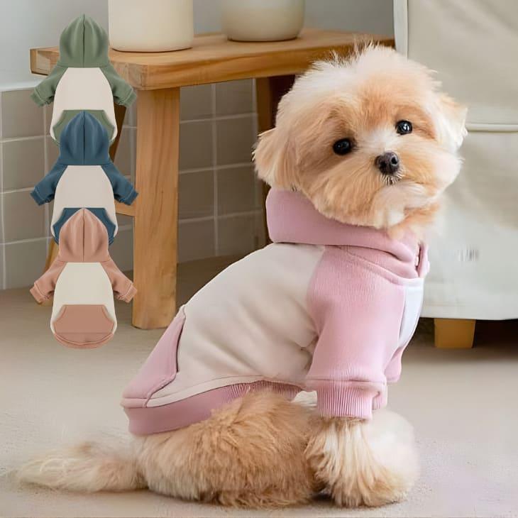 冬 犬服 超可愛い! 冬新作 フーディー くすみカラー 小型犬 犬服 ペットウェア カットソー お散歩【a476】 | 