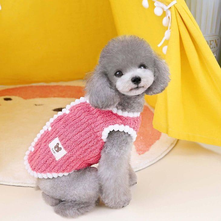 小型犬 冬トップス 服 小型犬服 ドッグウェア ペットウェア トップス プルオーバー お出かけ お散歩 防寒 暖かい ふわふわ もこもこ ペット服 犬用 猫 |  | 09