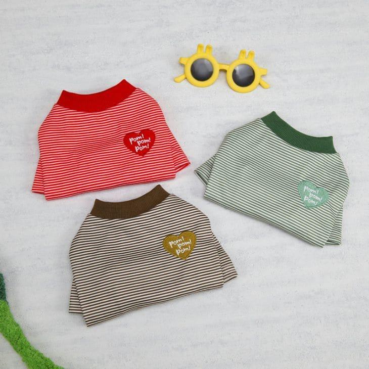 犬服 秋冬 小型犬 中型犬 カットソー ドッグウェア ボーダー柄 ハート刺繍 ロゴワッペン 猫用 スポーティ アクティブ しっかり生地【a489】 |  | 06