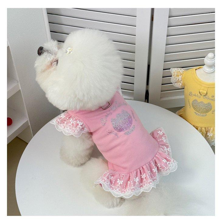 犬服 ワンピース フリル レース チューリップ柄 小型犬 春夏 ペットウェア ドレス 花柄 かわいい 【a561】 |  | 10