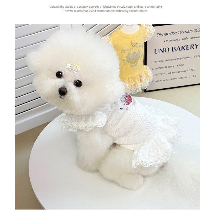 犬服 ワンピース フリル レース チューリップ柄 小型犬 春夏 ペットウェア ドレス 花柄 かわいい 【a561】 |  | 07