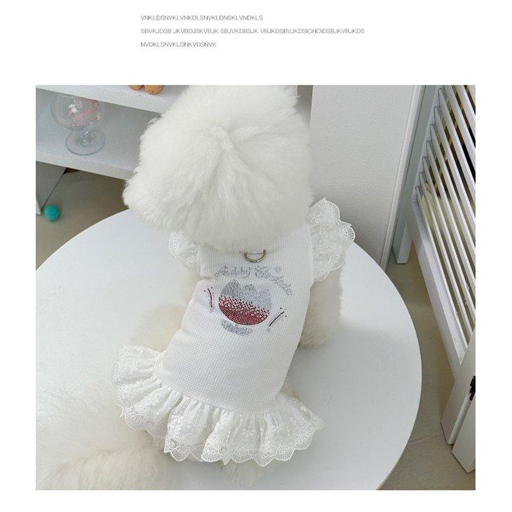 犬服 ワンピース フリル レース チューリップ柄 小型犬 春夏 ペットウェア ドレス 花柄 かわいい 【a561】 |  | 08
