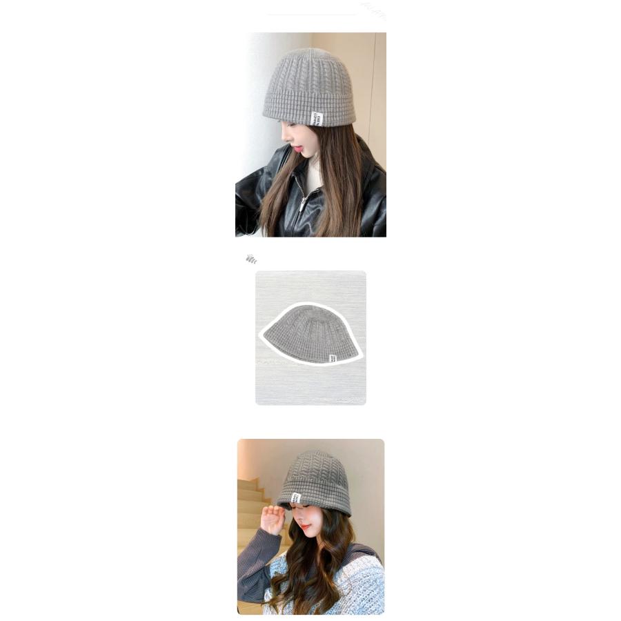 【売り尽くし】ニット帽 小顔 シンプルデザイン バケットハット ニットキャップ 韓国 ストリート つば広 レディース ユニセックス おしゃれ【z095】 |  | 05