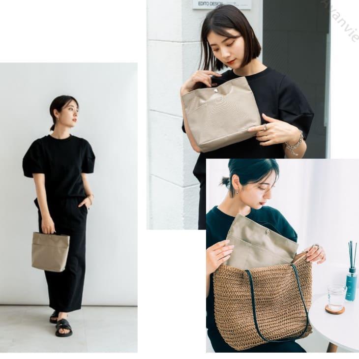 バッグインバッグ 縦型 取っ手付き ミニバッグ 軽い 仕分け 大きめ 自立 整理 快適 トート用収納【z138】 |  | 14