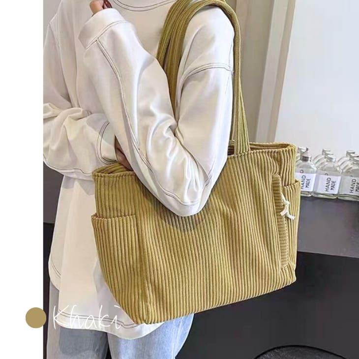 秋冬 トートバッグ ショルダーバッグ マザーズバッグ コーデュロイ A4 軽量 大容量 通勤 通学 買い物 大きめ おしゃれ 可愛い【z148】 |  | 18