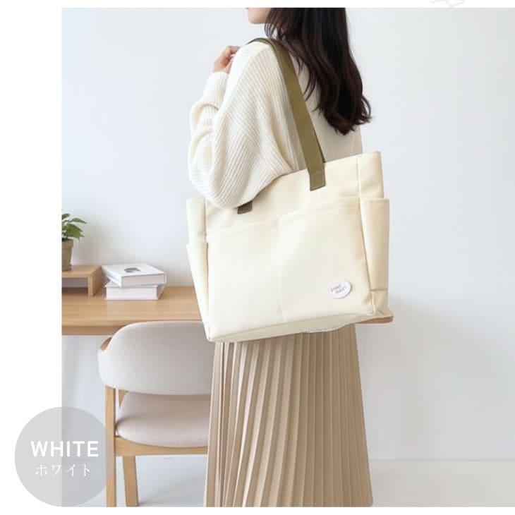 トートバッグ ユニセックス 大容量 サイドポケット付き 通勤 通学 カジュアル おしゃれ シンプル【z156】 |  | 11