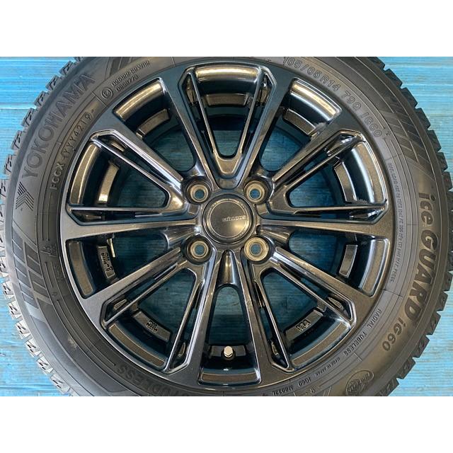 中古 14インチ スタッドレスタイヤ&ホイール 4本セット MiLLOUS DF