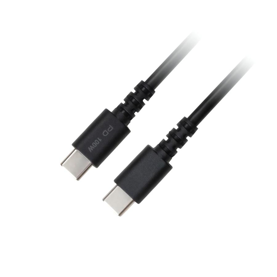 USBケーブル 充電/データ転送 TypeC-C 100W(20V/5A) グリーンハウス 2.0m/2.0メートル GH-UCCCA20-BK/0847/送料無料メール便 | GREEN HOUSE（パソコン）