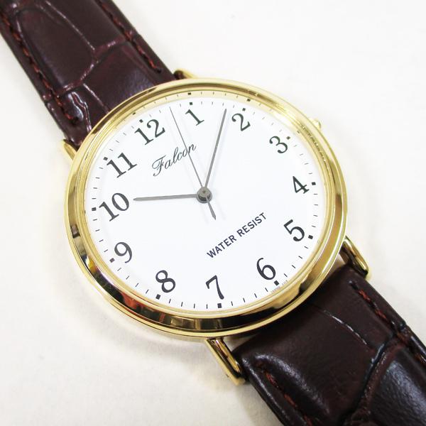 送料無料 シチズン ファルコン 腕時計 日本製ムーブメント 革ベルト ブラウン/茶 メンズ 紳士 Q996-104/2617｜netjigyoubu｜02