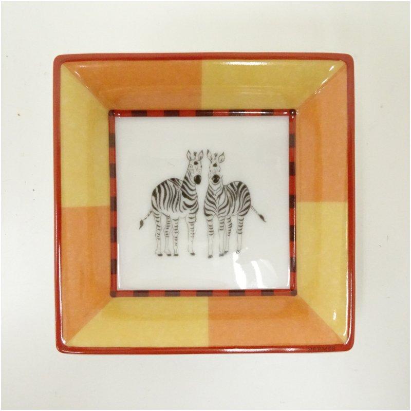 HERMES エルメス ゼブラ スクエアトレイ : 茶道具と掛軸の